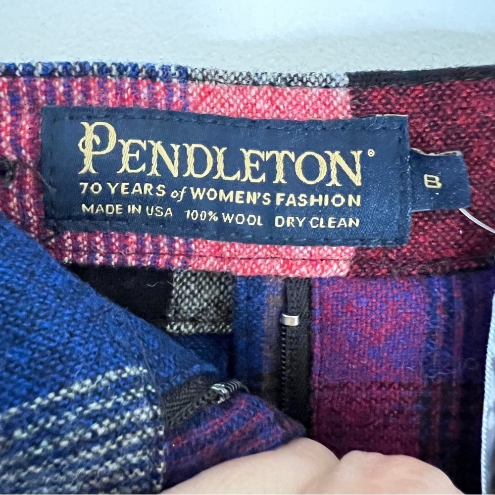 Pendelton Reversible Pleated Tartan Plaid Midi Wool Skirt 1950s Turnabout NWT - Picture 9 of 16